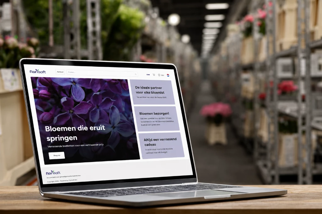 Specialisten van Florisoft in een sessie luisterend naar de wensen van de klant, waarbij alles geregistreerd wordt op een laptop onder het genot van een bak koffie of een glaasje water.